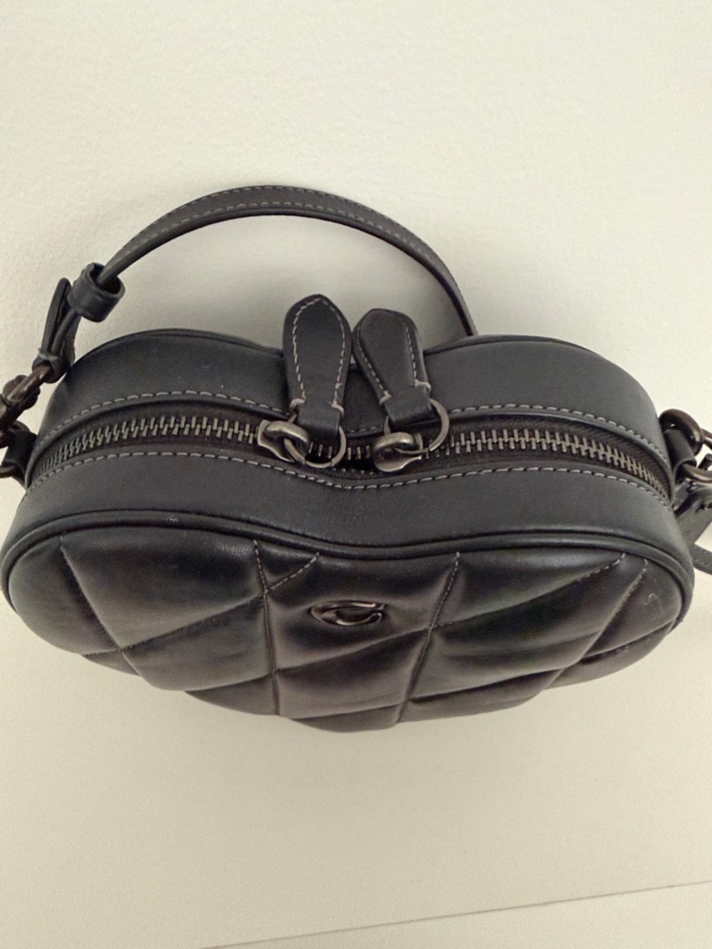 Coach Black Quilted Heart-Shaped Crossbody - Picture 2 of 5